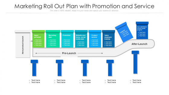 Marketing Roll Out Plan With Promotion And Service Ppt PowerPoint Presentation Layouts Designs Download PDF