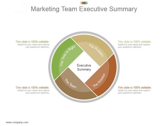 Marketing Team Executive Summary Powerpoint Slide Images