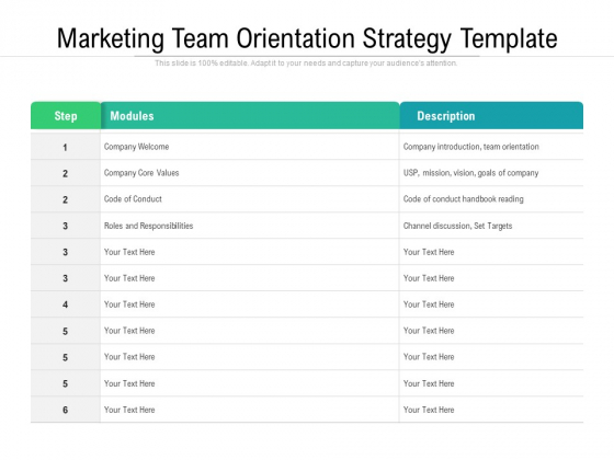Marketing Team Orientation Strategy Template Ppt PowerPoint Presentation Professional Clipart PDF Marketing Team Orientation Strategy Template Ppt PowerPoint Presentation Professional Clipart PDF