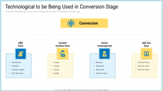 Marketing Technology Stack Technological To Be Being Used In Conversion Stage Summary PDF Marketing Technology Stack Technological To Be Being Used In Conversion Stage Summary PDF