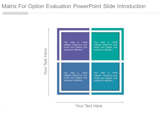 Matrix For Option Evaluation Powerpoint Slide Introduction