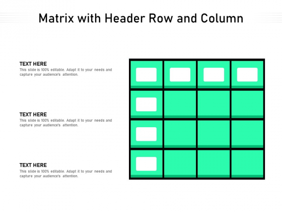 Matrix With Header Row And Column Ppt PowerPoint Presentation Gallery Templates PDF