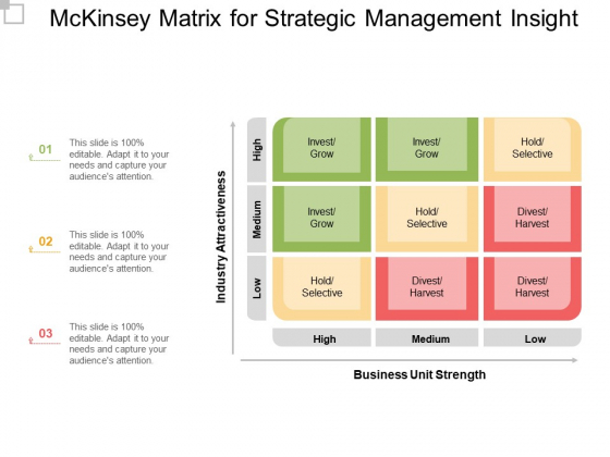 Mckinsey Matrix For Strategic Management Insight Ppt PowerPoint Presentation Ideas Inspiration