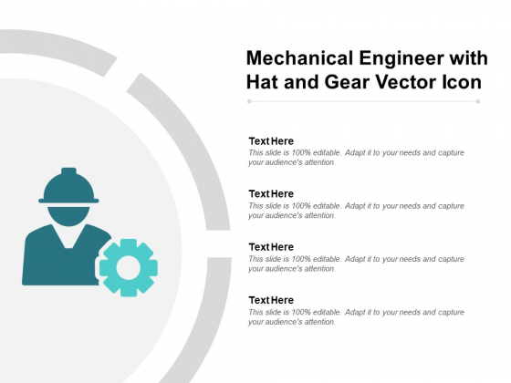 Mechanical Engineer With Hat And Gear Vector Icon Ppt PowerPoint Presentation Visual Aids Professional