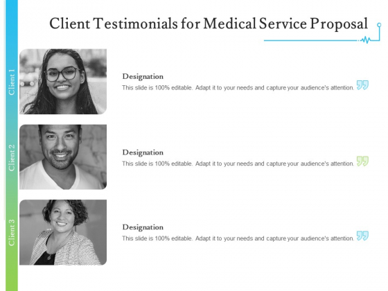 Medical And Healthcare Related Client Testimonials For Medical Service Proposal Ppt Gallery PDF