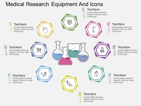 Medical Research Equipment And Icons Powerpoint Template Medical Research Equipment And Icons Powerpoint Template
