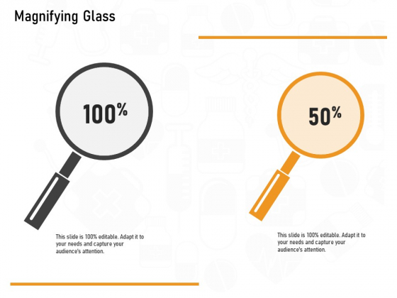 Medicine Promotion Magnifying Glass Ppt PowerPoint Presentation Outline Slide Download PDF