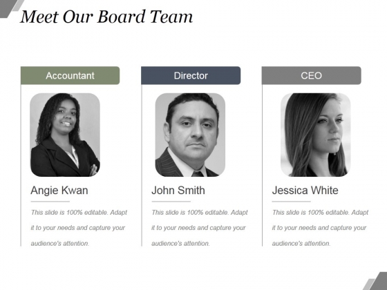 Meet Our Board Team Ppt PowerPoint Presentation Templates