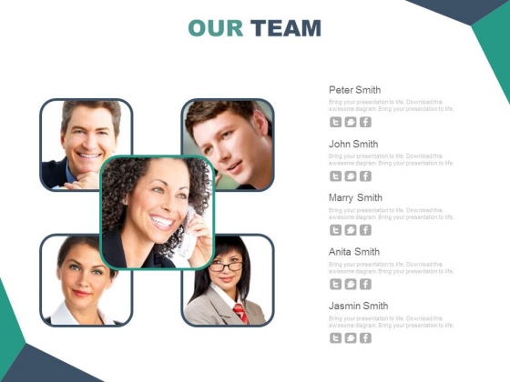 Meet Our Team Business Presentation Powerpoint Slides