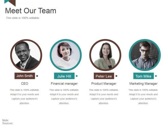 meet our team ppt powerpoint presentation portfolio professional