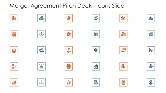 Merger Agreement Pitch Deck Icons Slide Icons PDF