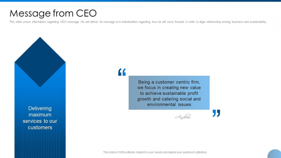 Message From CEO Ppt Gallery Ideas PDF Message From CEO Ppt Gallery Ideas PDF