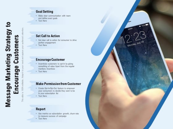 Message Marketing Strategy To Encourage Customers Ppt PowerPoint Presentation Infographics Structure PDF Message Marketing Strategy To Encourage Customers Ppt PowerPoint Presentation Infographics Structure PDF