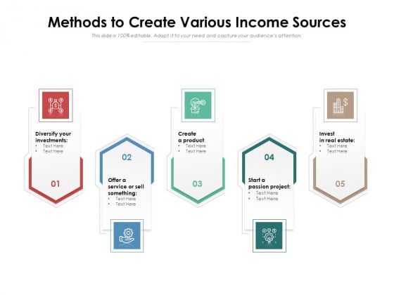 Methods To Create Various Income Sources Ppt PowerPoint Presentation Gallery Introduction PDF Methods To Create Various Income Sources Ppt PowerPoint Presentation Gallery Introduction PDF