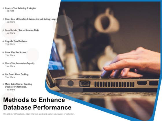 Methods To Enhance Database Performance Ppt PowerPoint Presentation Model Deck PDF