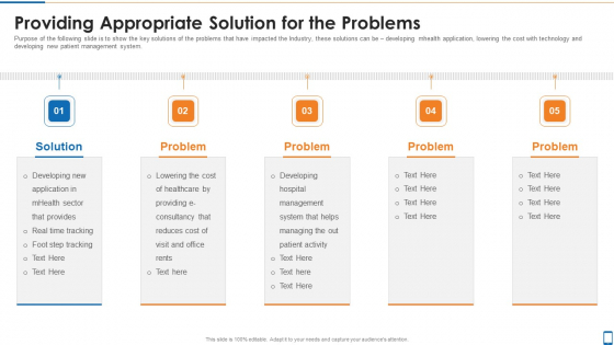 Mhealth Investor Funding Elevator Pitch Deck Providing Appropriate Solution For The Problems Inspiration PDF Mhealth Investor Funding Elevator Pitch Deck Providing Appropriate Solution For The Problems Inspiration PDF