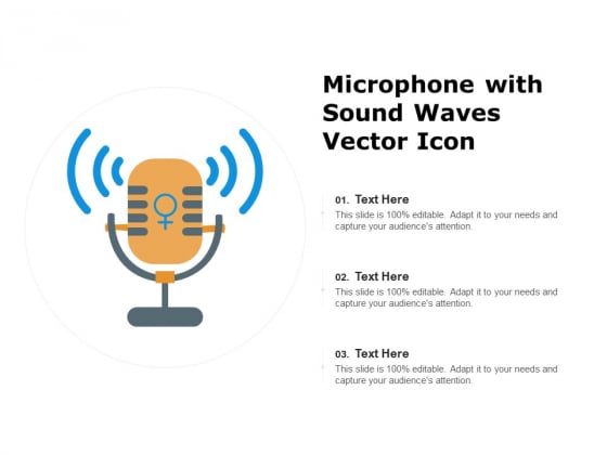 Microphone With Sound Waves Vector Icon Ppt PowerPoint Presentation File Images