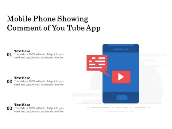 Mobile Phone Showing Comment Of You Tube App Ppt PowerPoint Presentation Professional Aids PDF Mobile Phone Showing Comment Of You Tube App Ppt PowerPoint Presentation Professional Aids PDF