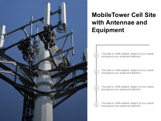 Mobile Tower Cell Site With Antennae And Equipment Ppt PowerPoint Presentation Layouts Designs
