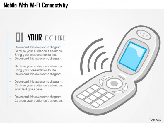 Mobile With WiFi Connectivity Powerpoint Template Mobile With WiFi Connectivity Powerpoint Template