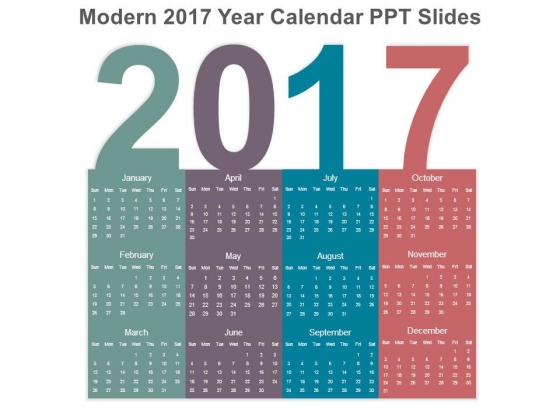 Modern 2017 Year Calendar Ppt Slides