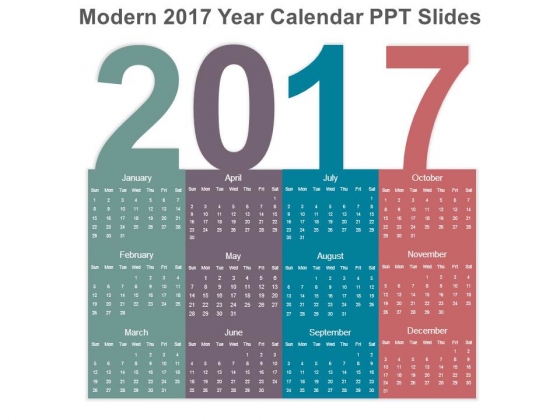 Modern 2017 Year Calendar Ppt Slides Modern 2017 Year Calendar Ppt Slides