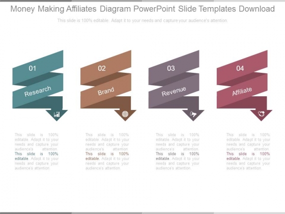 Money Making Affiliates Diagram Powerpoint Slide Templates Download