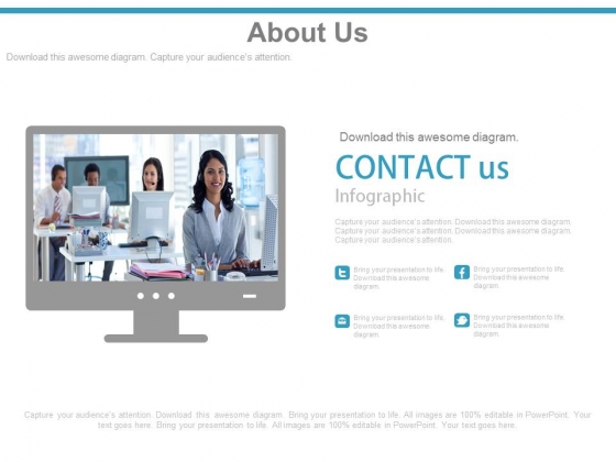 Monitor With Contact Us Details Powerpoint Slides Monitor With Contact Us Details Powerpoint Slides