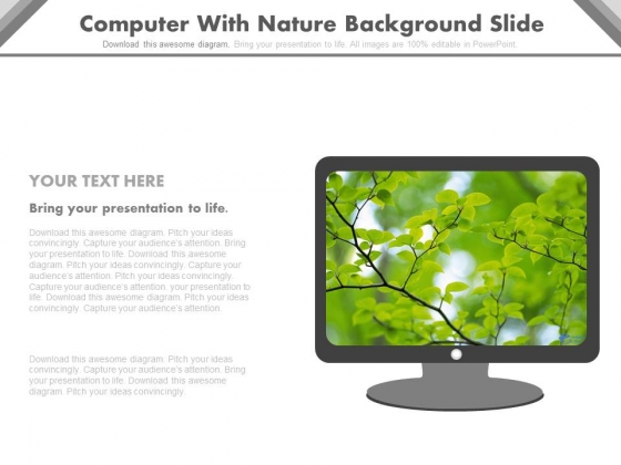 Monitor With Nature Backdrop Powerpoint Slides Monitor With Nature Backdrop Powerpoint Slides