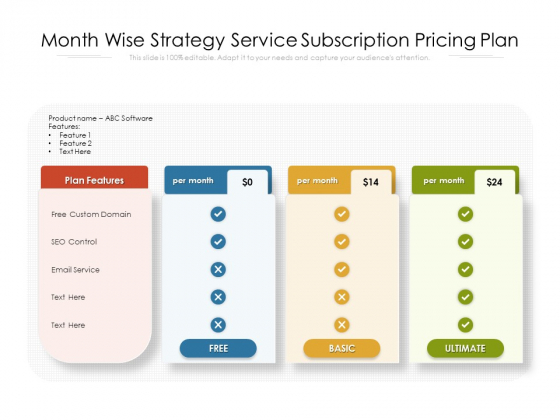 Month Wise Strategy Service Subscription Pricing Plan Ppt PowerPoint Presentation Styles Layout PDF Month Wise Strategy Service Subscription Pricing Plan Ppt PowerPoint Presentation Styles Layout PDF