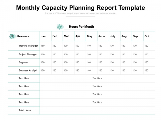 Monthly Capacity Planning Report Template Ppt PowerPoint Presentation File Inspiration Monthly Capacity Planning Report Template Ppt PowerPoint Presentation File Inspiration