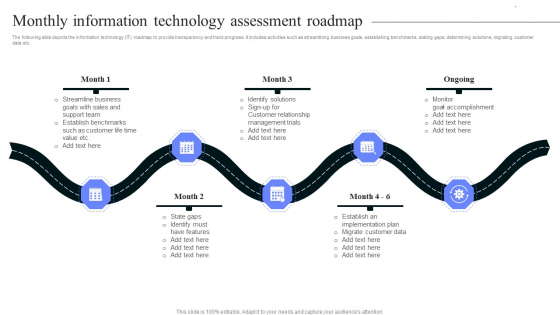 Monthly Information Technology Assessment Roadmap Graphics PDF