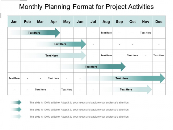 Monthly Planning Format For Project Activities Ppt PowerPoint Presentation Pictures Model