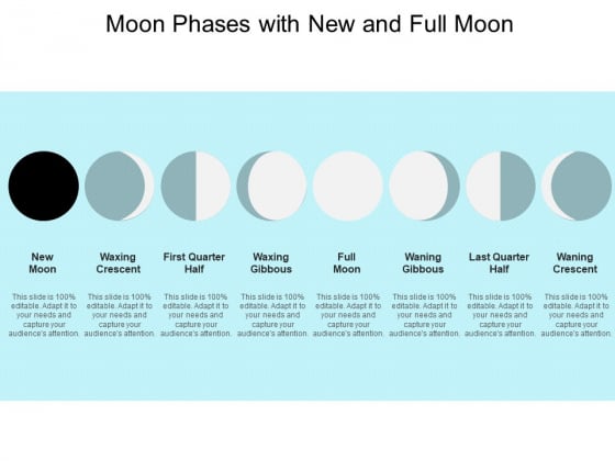 Moon Phases With New And Full Moon Ppt PowerPoint Presentation File Show PDF