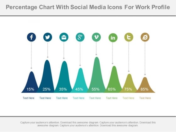 Mountain Chart With Social Media Icons Powerpoint Slides