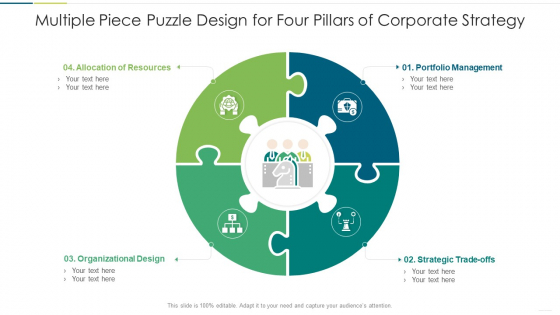 Multiple Piece Puzzle Design For Four Pillars Of Corporate Strategy Microsoft PDF