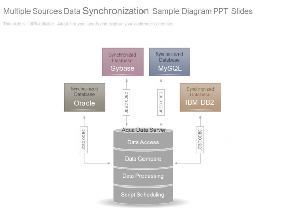 Multiple Sources Data Synchronization Sample Diagram Ppt Slides