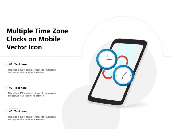 Multiple Time Zone Clocks On Mobile Vector Icon Ppt PowerPoint Presentation File Sample PDF