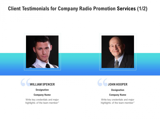 Music Promotion Consultation Client Testimonials For Company Radio Promotion Services Formats PDF