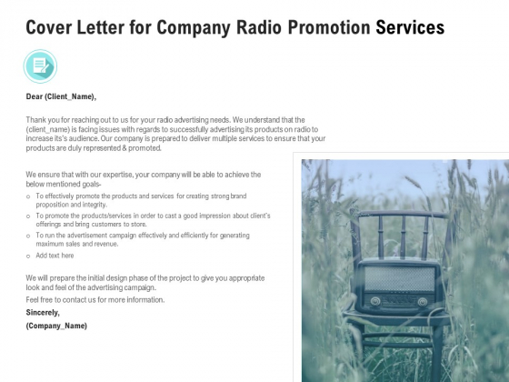 Music Promotion Consultation Cover Letter For Company Radio Promotion Services Background PDF Music Promotion Consultation Cover Letter For Company Radio Promotion Services Background PDF