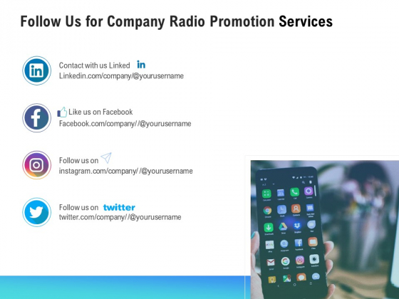 Music Promotion Consultation Follow Us For Company Radio Promotion Services Diagrams PDF