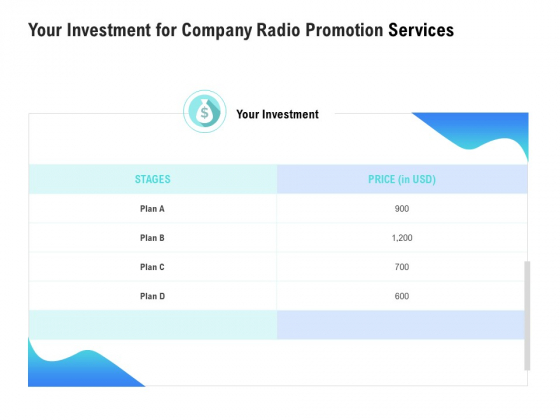 Music Promotion Consultation Your Investment For Company Radio Promotion Services Designs PDF Music Promotion Consultation Your Investment For Company Radio Promotion Services Designs PDF