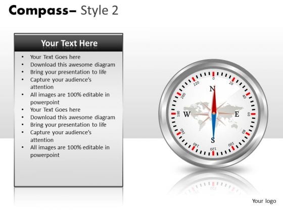 Magnetic Compass PowerPoint Slides And Ppt Template Graphics