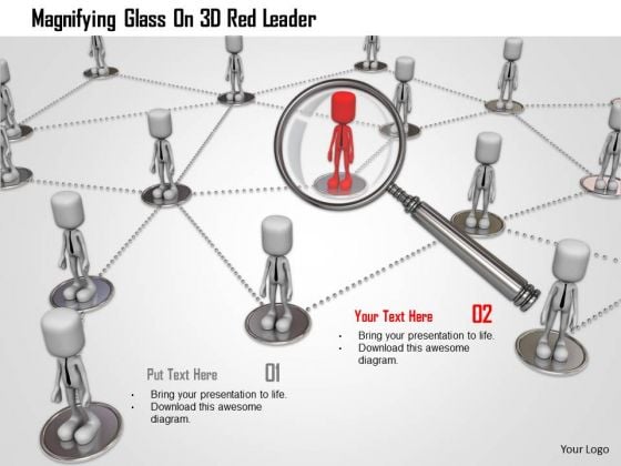 Magnifying Glass On 3d Red Leader PowerPoint Templates Magnifying Glass On 3d Red Leader PowerPoint Templates