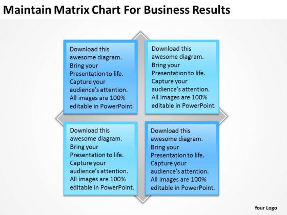 Maintain Matrix Chart For Business Results Plan Sample PowerPoint Slides