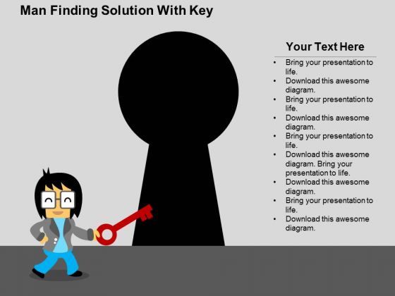 Man Finding Solution With Key PowerPoint Templates Man Finding Solution With Key PowerPoint Templates