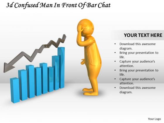 Marketing Concepts 3d Confused Man Front Of Bar Chart Characters Marketing Concepts 3d Confused Man Front Of Bar Chart Characters