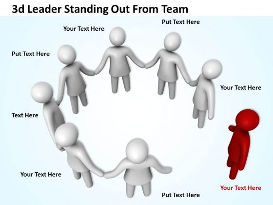 Marketing Concepts 3d Leader Standing Out From Team Characters Marketing Concepts 3d Leader Standing Out From Team Characters