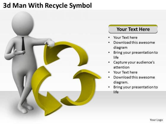 Marketing Concepts 3d Man With Recycle Symbol Adaptable Business