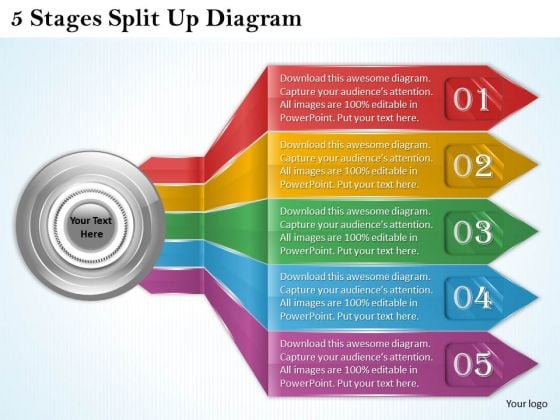 Marketing Concepts 5 Stages Split Up Diagram Strategic Plan Outline Template Ppt Slide